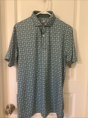 Puma Teal Floral Polo Shirt